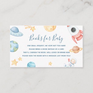 Weltraumbücher für Babysteckkarte Begleitkarte