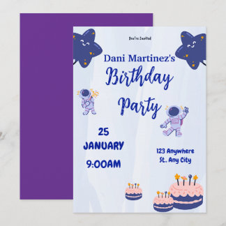 Weltraumdenkmäler Geburtstagsparty Einladung