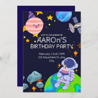 Weltraumdenkmäler Geburtstagsparty Einladung