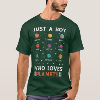 Weltraumdesign nur ein Junge, der Planeten Liebe T-Shirt