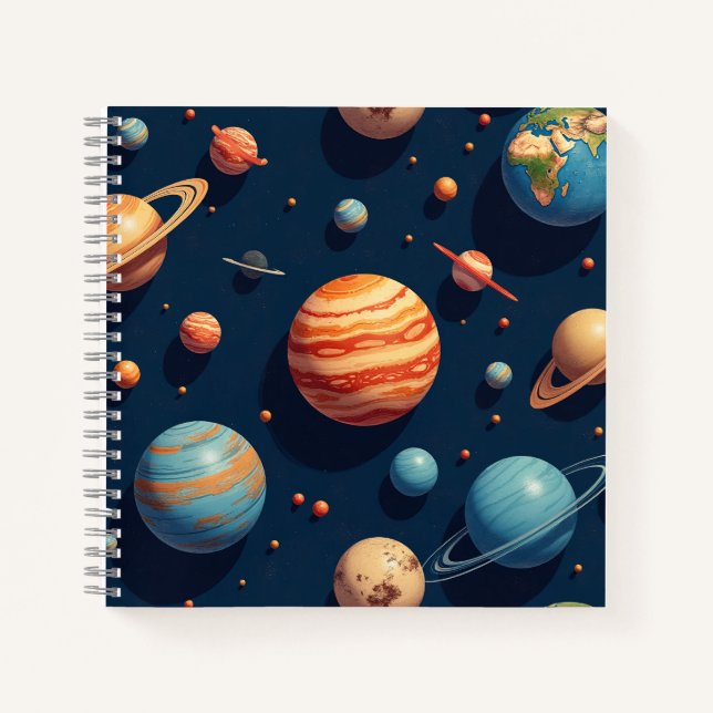 WeltraumdesignNotebook für Kinder Notizbuch (Vorderseite)