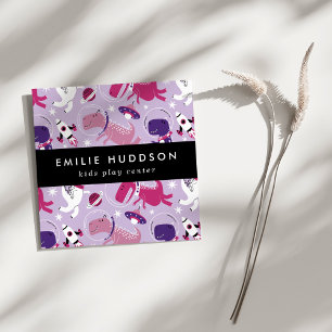 Weltraumdinosaurier, Kinderspielzentrum, Aktivität Quadratische Visitenkarte