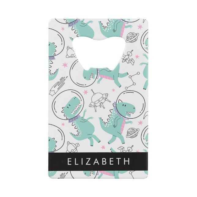 Weltraumdinosaurier, Niedliche Dinosaurier, Sterne Geldbeutel Flaschenöffner (Vorderseite)