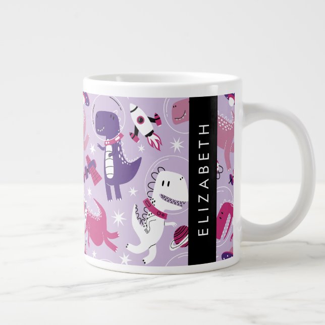 Weltraumdinosaurier, Niedliche Dinosaurier, Sterne Jumbo-Tasse (Rechts)