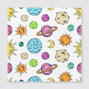 Weltraumdoodles kosmischer Hintergrund Magnetkarte