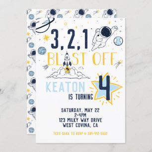 Weltraumexplosion am Geburtstag Einladung