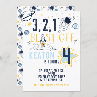 Weltraumexplosion am Geburtstag Einladung