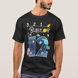 Weltraumexplosion im 12-jährigen 12. Geburtstag Pa T-Shirt