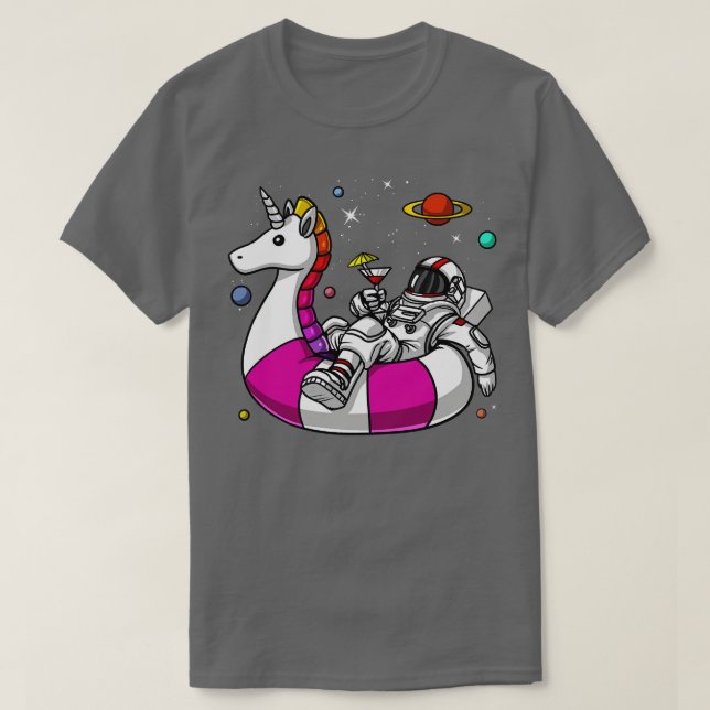 Weltraumfahrer Unicorn Float T-Shirt (Design vorne)