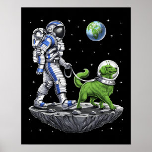 Weltraumfahrer zu Fuß Alien Dog Poster