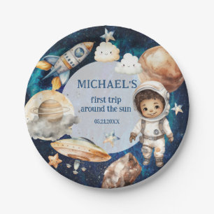 Weltraumfahrt auf der Sun Birthday Party Pappteller