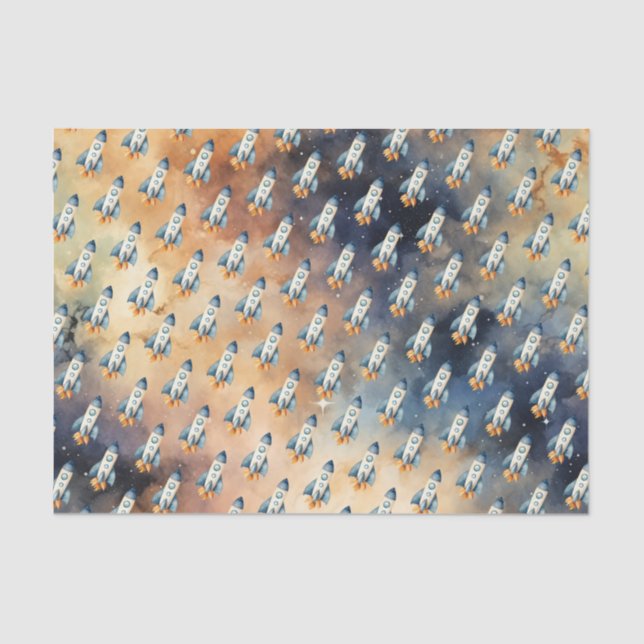 Weltraumfahrt auf der Sun Birthday Party Seidenpapier (Vorderseite)