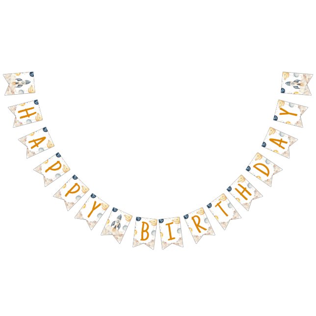 Weltraumfahrt auf der Sun Birthday Party Wimpelkette (Alle)