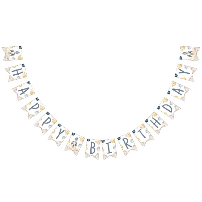 Weltraumfahrt auf der Sun Birthday Party Wimpelkette (Alle)