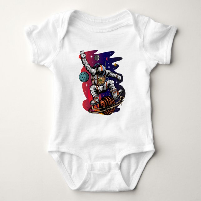 Weltraumfahrt Baby Strampler (Vorderseite)