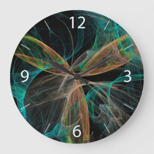 Weltraumfantasie Große Wanduhr