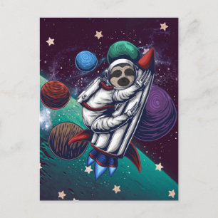 Weltraumfaultier-Postkarte Postkarte