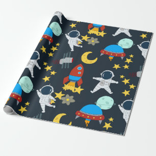 Weltraumflugplanpapier Geschenkpapier
