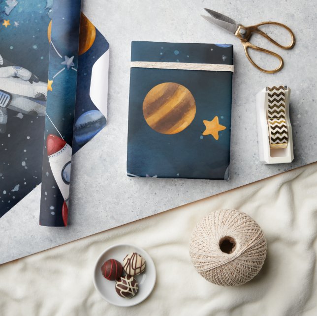 Weltraumflugzeug Geschenkpapier (Basteln)