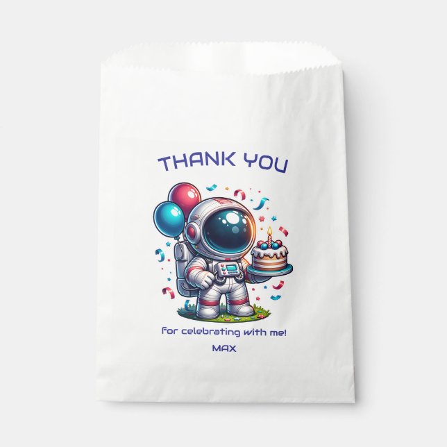 Weltraumforscher Astronaut Geburtstags Geschenktüt Geschenktütchen (Vorderseite)