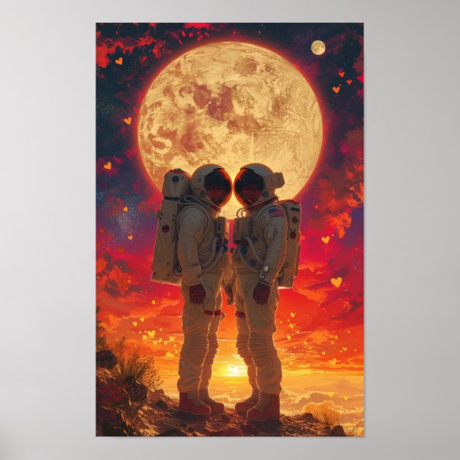 Weltraumforscher im Wüstenposter Poster (Vorne)
