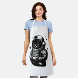 Weltraumforscher-Katze mit Helm - Schürze