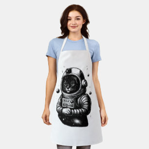 Weltraumforscher-Katze mit Helm - Schürze