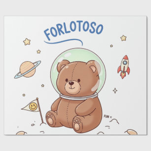 Weltraumforscher Teddy Geschenkpapier