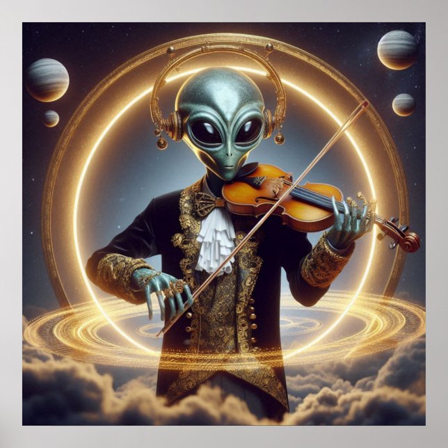 Weltraumforschung Alien Poster (Vorne)