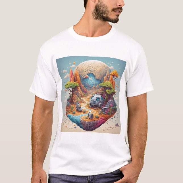 Weltraumforschung auf einem unbekannten Planeten T-Shirt (Vorderseite)