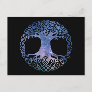Weltraumgalaxie Celtic Tree of Life Postkarte