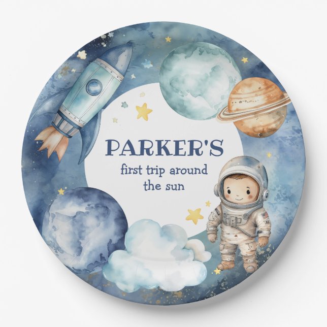 Weltraumgalaxie Erster Ausflug rund um die Sonne G Pappteller (Vorderseite)