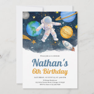 Weltraumgalaxie Geburtstag Einladung