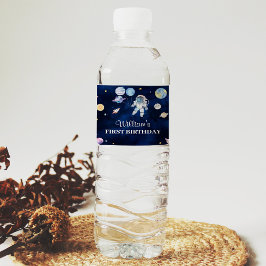 Weltraumgalaxie Geburtstagsparty Wasserflasche Lab Wasserflaschenetikett