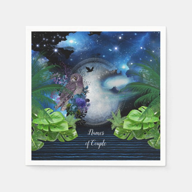 Weltraumgalaxie Hochzeitsdekor Serviette (Vorderseite)