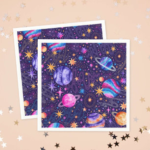 Weltraumgalaxie mit Planeten und Sternen Serviette