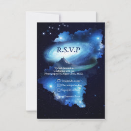 Weltraumgalaxie RSVP Karte