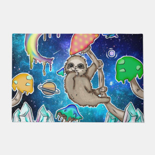 Weltraumgalaxie Sloth Cosmic Mushrooms Weiße Kris Fußmatte