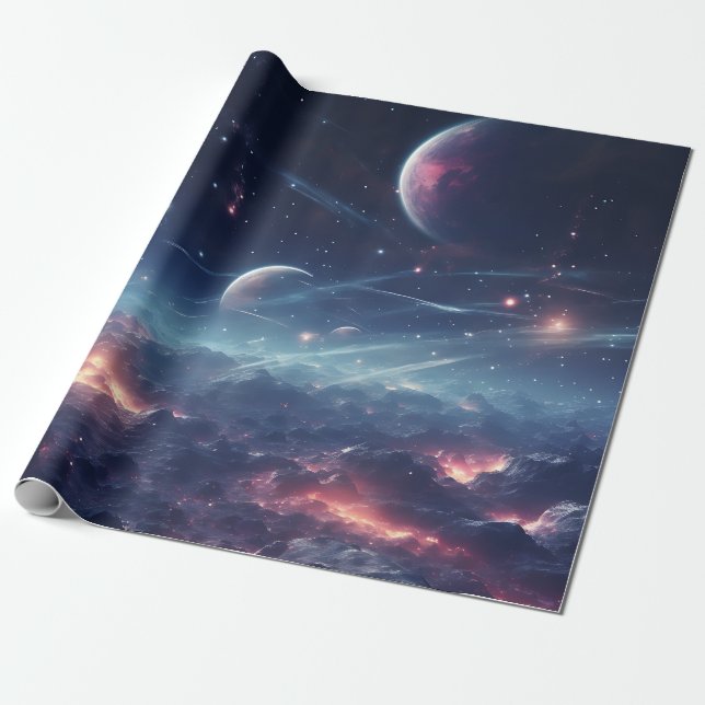 Weltraumgalaxie Symphony Wrapping Paper Geschenkpapier (Ungerollt)