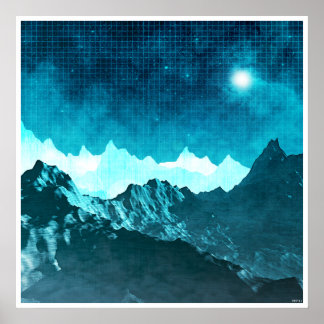 Weltraumgebirge Poster