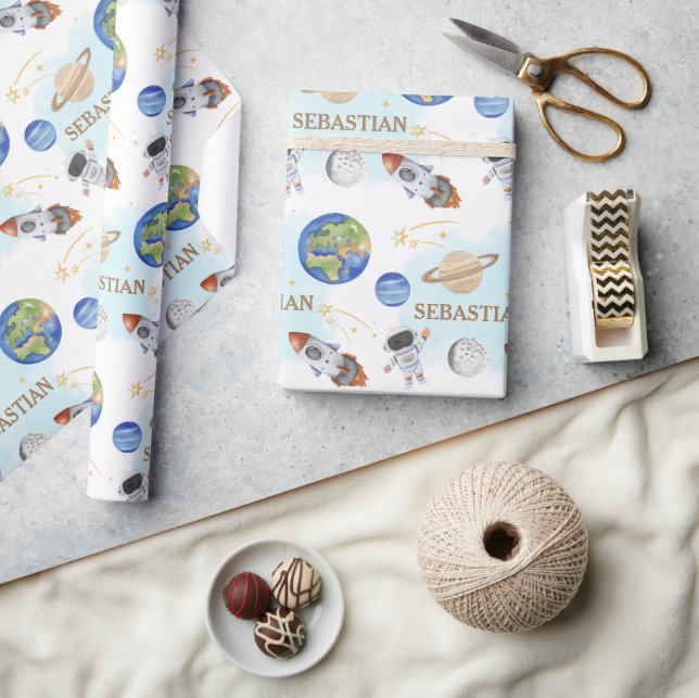 WeltraumGeburtstag Geschenkpapier (Kunsthandwerk)