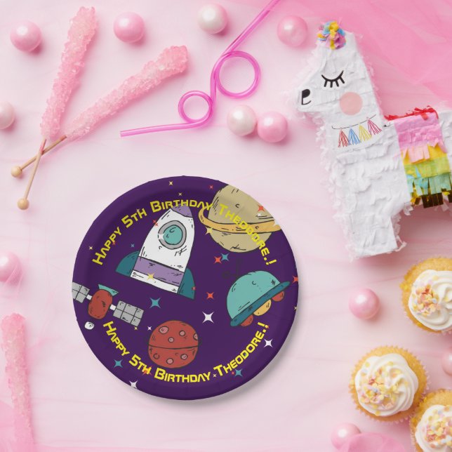 WeltraumGeburtstagsfeier Pappteller (Party)