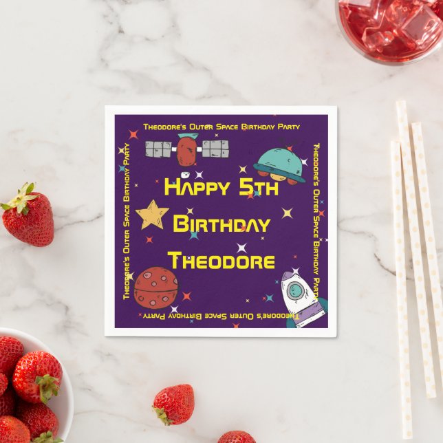 WeltraumGeburtstagsfeier Serviette (Beispiel)