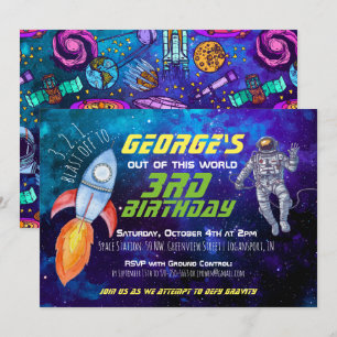 Weltraumgedankliche Party Einladung