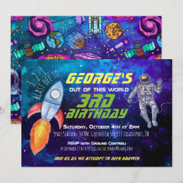 Weltraumgedankliche Party Einladung