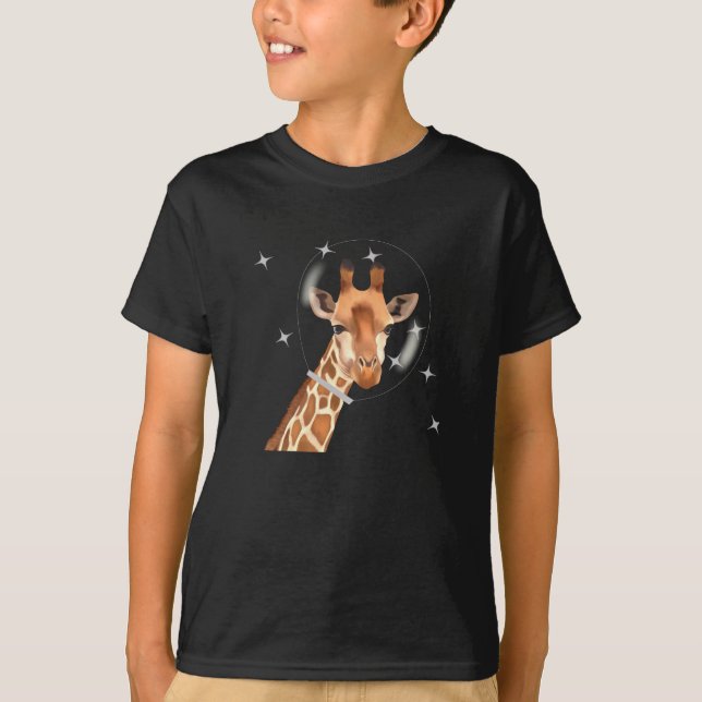 Weltraumgiraffe und Sterne T-Shirt (Vorderseite)