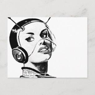 Weltraumgirl Postkarte
