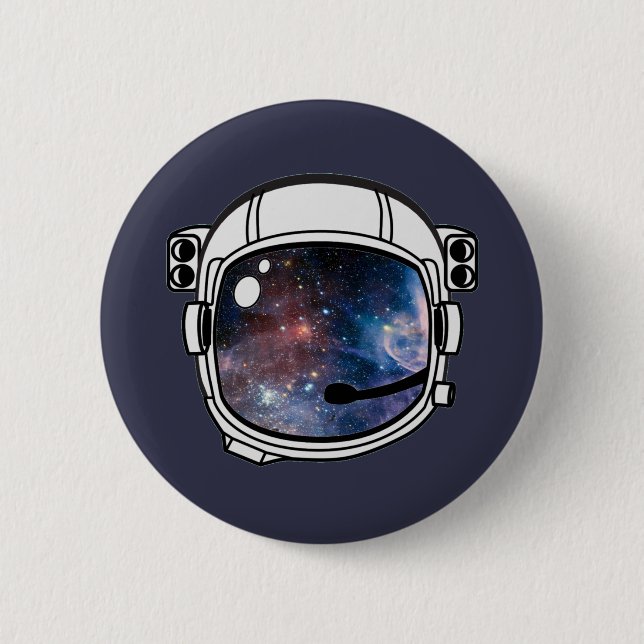 Weltraumhelm Button (Vorderseite)