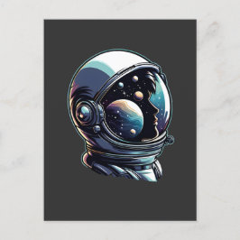 Weltraumhelm Postkarte
