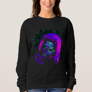 Weltraumhelm Vaporwave mit Skull Rave S Sweatshirt